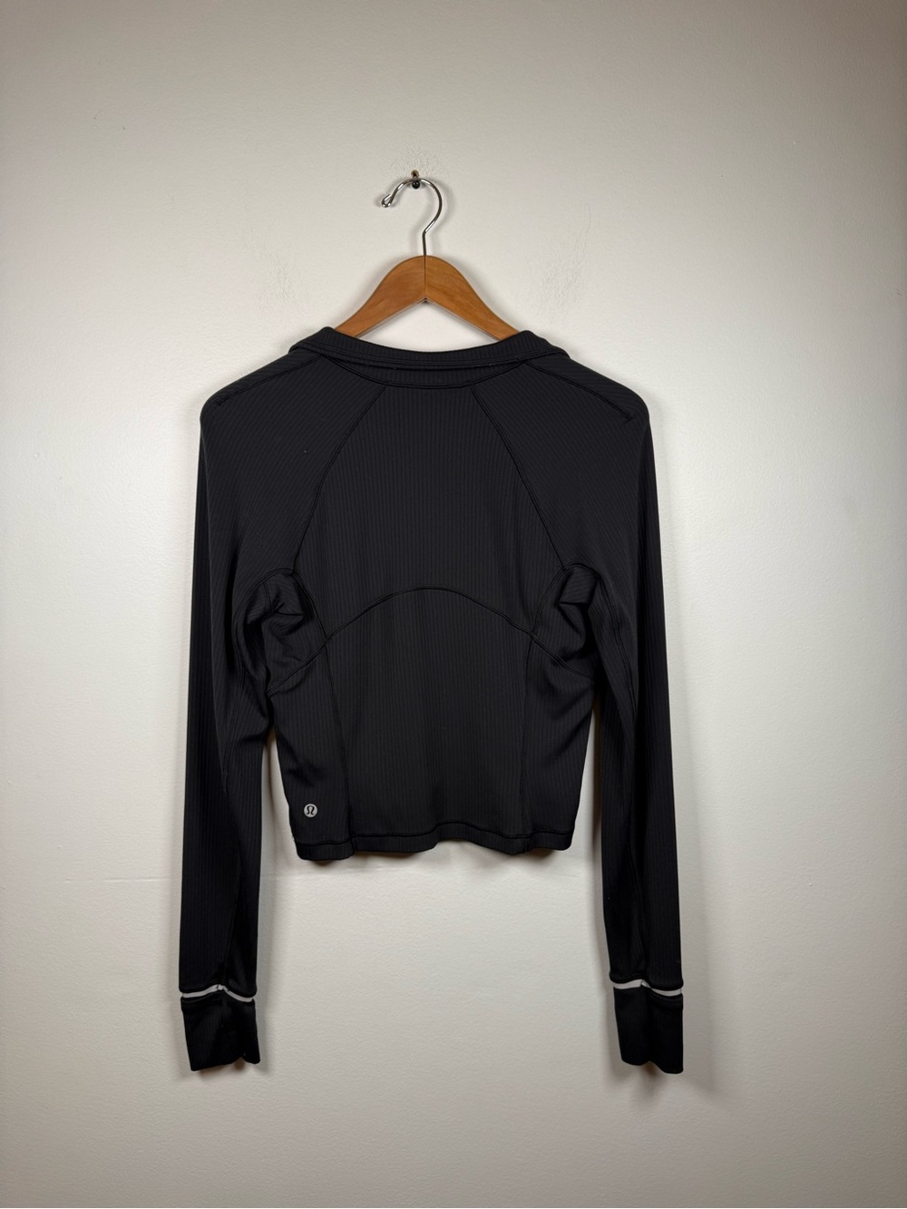 Lululemon Its Rulu Run Cropped Ribbed Half Zip Black 8 - Picture 7 of 7
